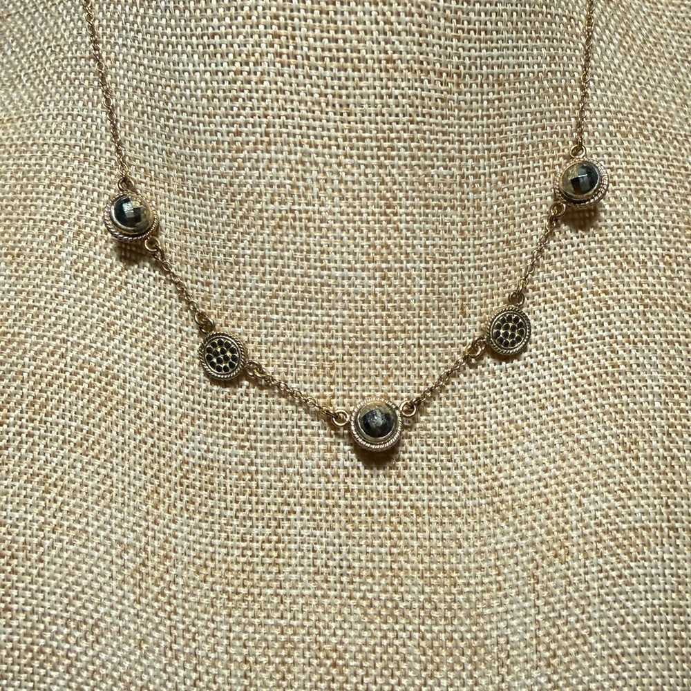 Elegant Anna Beck Gold Over Sterling Silver Station Necklace - Picture 2 of 4